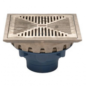 Zurn ZB158-4IP-90<br> 10In Sq PB Prom Deck Drain-Side Outlet