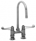 Equip by T&S Brass<BR>4&quot; Deck Mount Faucets with Wrist Blade Handles