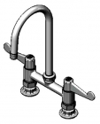 Equip by T&S Brass<BR>6&quot; Deck Mount Faucets with Wrist Blade Handles