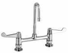 Equip by T&S Brass<BR>8&quot; Deck Mount Faucets with Wrist Blade Handles