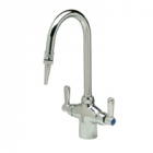 Zurn Z826B1-6F Double Lab Faucet  5-3/8in Gooseneck, Lever Hles  Serrated Nozzle Outlet.