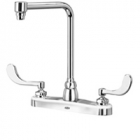 Zurn Z871S4-XL Lead-Free Kitchen Sink Faucet  8in Bent Riser Spout  4in Wrist Blade Hles. Lead-Free