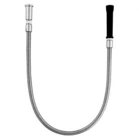 T&amp;S BRASS 5HOSE84 EQUIP HOSE 84IN FLEX STAINLESS  BLACK HANDLE