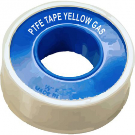 PTFE TAPE YELLOW - GAS LINE 1/2&quot; X 260&quot; Rolls  - (Case of 12)