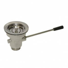 CHG Wste Outlet, 3.5x1.5IN SS Lever Hdl, Cast Bronze Body, Crumb Cup Strainer