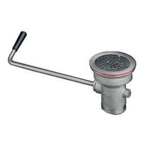 CHG Wste Outlet, 3x1.5IN SS, Twist Hdl, Cast Bronze Body, Flat Strainer