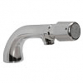 CHG Sgl Hdl Fct, Post Basin Tap, 1/2IN Inlet, CP Low Ld Brass, Angled Metering Vlv/Hot, 5IN Cast Spout, Metering Hdl