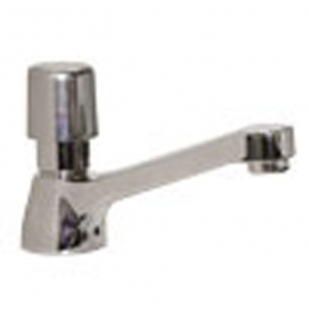 CHG Sgl Hdl Fct, Post Basin Tap, 1/2IN Inlet, CP Low Ld Brass, Metering Vlv/Cold, 5IN Cast Spout, Metering Hdl