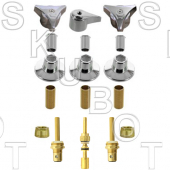 Replacement Union Brass* Tub Kit 3 Vlv w/ Cer Cartridges &amp; OS Di