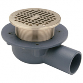 Zurn ZB460-2NH-6B-CP<br> Shallow Body Floor Drain w/Side Outlet
