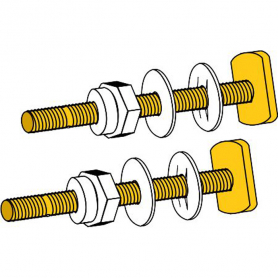CLOSET BOLTS - BRASS PLATED - 1/4&quot; X 2 -1/4&quot;- PAIRS - (Case of 50)