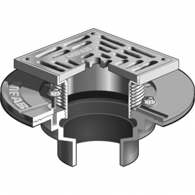 MIFAB F1002-C-S5-3 FLOOR DRAIN /HD SQ STAINLESS STRAINER / CLAMP