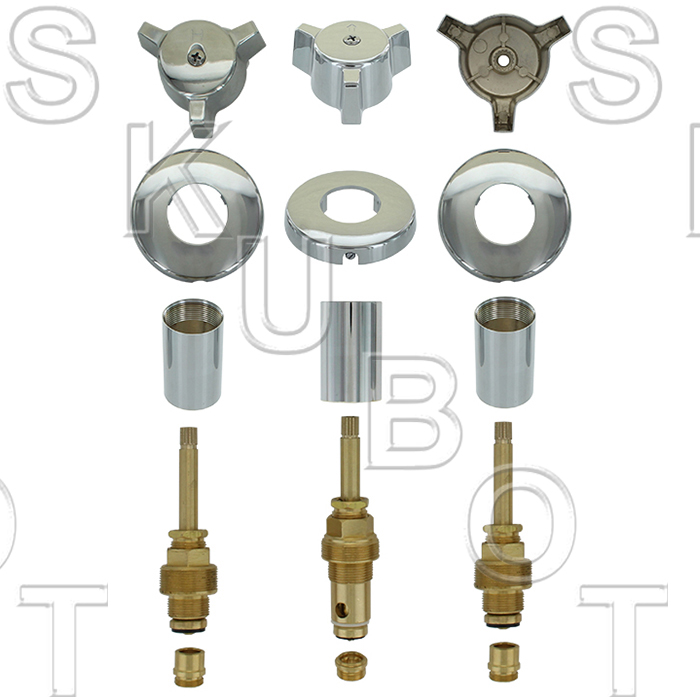 Factory Direct Plumbing Supply Central Brass* Old Style Rebuild Kit 3 Valve Short Stems