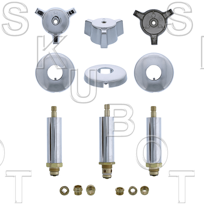 Factory Direct Plumbing Supply Replacement Eljer* 3 Valve Tub & Shower Rebuild Kit P021148