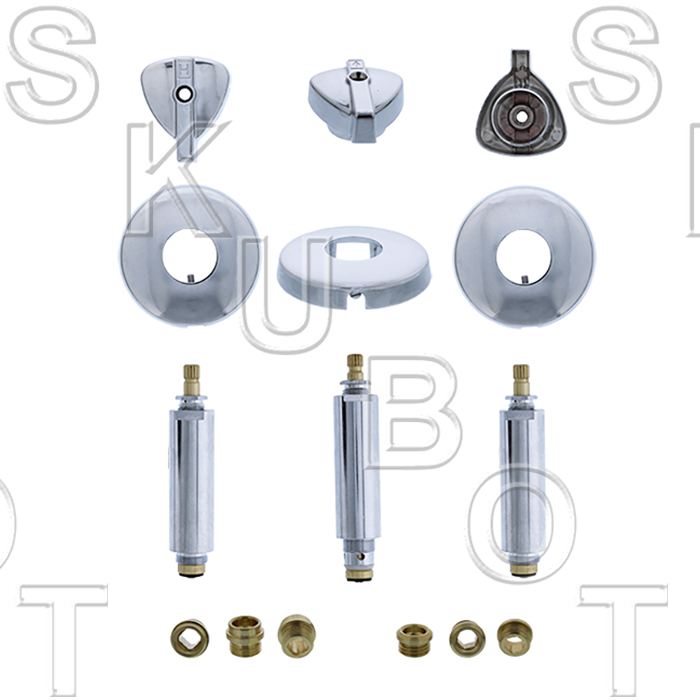 Factory Direct Plumbing Supply Replacement Eljer* 3 Valve Tub & Shower Rebuild Kit P0211541