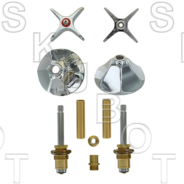 Factory Direct Plumbing Supply Replacement Eljer* 1245R* 2 Valve Cross Handle Rebuild Kit