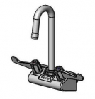 Equip by T&S Brass<BR>4&quot; Centers Wall Mounted Faucets W/ Wrist Blade Handles