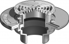 MIFAB-F1100-C-HG  Floor Drain Round Hinged Strainer For Membrane Floor Areas