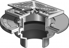 MIFAB-F1100-C-SD Floor Drain Square Solid Hinged Cover For Membrane Floor Areas