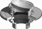 MIFAB-F1100-VD Floor Drain w Solid Hinged Rd Cover &amp; Sec Grate For Non-Membrane