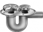 Mifab F1140C Floor Drain W Round Tractor Grate, Integral Deep Seal Trap Cleanout