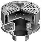Mifab F1320-C-TFB Floor Drain 9&quot; Rnd Adj Tractor Grate &quot;True-Fit&quot; Sed Bucket
