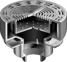 Mifab F1340-TFB Floor Drain 12&rdquo; Round Adj Tractor Grate &ldquo;True-Fit&rdquo; Sediment Bucket