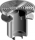 Mifab F1350 Floor Drain w/ 12&rdquo; Round Adj Tractor Grate &amp; Extra Deep Sump