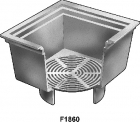 Mifab Series F1860 12&rdquo; Square Open Hopper Drain With Loose Set Bottom Grate