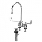 Zurn Z812C6-XL-P Centerset  8in Gooseneck, 6in Wrist Blade Hles  Pop-Up Drain Lead-free