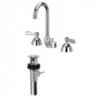 Zurn Z831A1-XL-P Widespread  3-1/2in Gooseneck, Lever Hles  Pop-Up Drain Lead-free