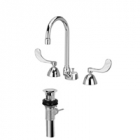 Zurn Z831B4-XL-P Widespread  5-3/8in Gooseneck, 4in Wrist Blade Hles  Pop-Up Drain Lead-free