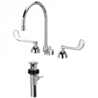 Zurn Z831C6-XL-P Widespread  8in Gooseneck, 6in Wrist Blade Hles  Pop-Up Drain Lead-free