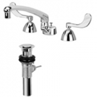 Zurn Z831G4-P Widespread  8in Cast Spout, 4in Wrist Blade Hles  Pop-Up Drain
