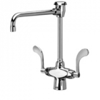 Zurn Z826V4-XL Double Lab Faucet  8in Vacuum Breaker Spout  4in Wrist Blade Hles Lead-free