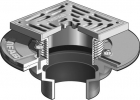 MIFAB Series F1000-C-S FLOOR DRAIN H-D SQU STAINLESS STRAIN &amp; CLAMP
