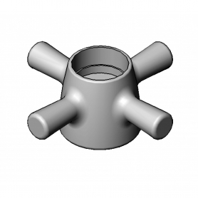 T&amp;S BRASS 000015-40 SELF-CLOSING 4-ARM HANDLE (PLATED BRASS)