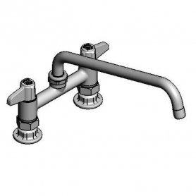 T&amp;S BRASS 5F-7DLS10 EQUIP 7IN DECK MOUNT FAUCETS  SWING NOZZLE