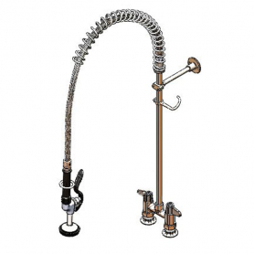 T&amp;S BRASS 5PR-4DLS00 EQUIP 4IN DECK MOUNT PRE-RINSE UNIT