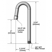 T&amp;S BRASS 5SP-03 EQUIP RIGID GOOSENECK 2-13/16IN SPREAD 5IN