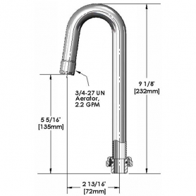 T&amp;S BRASS 5SP-03A EQUIP 3IN SWIVEL GOOSENECK