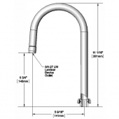 T&amp;S BRASS 5SP-05 EQUIP SWIVEL GOOSENECK 5-1/2IN SPREAD 11IN HEIG