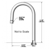 T&amp;S BRASS 5SP-05C EQUIP SWIVEL GOOSENECK 5-13/16IN SPREAD