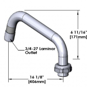 T&amp;S BRASS 5SP-16 EQUIP SWING NOZZLE16IN LENGTH 3/4-27 LAMINAR