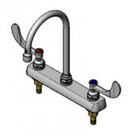 T&amp;S BRASS B-1142-04A-QT 8&quot; C/C DECK MOUNT FAUCET 1/4 TURN