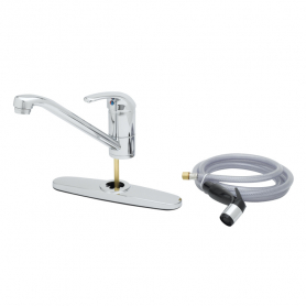 T&amp;S BRASS B-2730-07 SINGLE LEVER SIDE SPRAY 7&#039; HOSE 9&quot; SPOUT