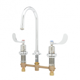 T&amp;S BRASS B-2820-01 METERING FAUCET 8&quot; CENTERS RIGID GOOSENECK
