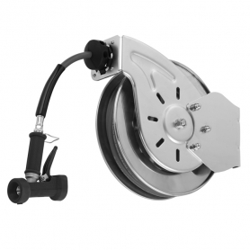 T&amp;S BRASS B-7132-02 HOSE REEL OPEN STAINLESS STEEL