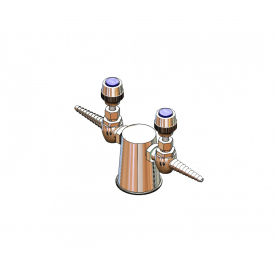 T&amp;S BRASS BL-4210-02 LAB TURRET TAPERED W/ (2) 180DEG NEEDLE