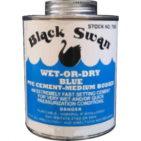 WET-OR-DRY BLUE PVC CEMENT MED BODIED -Pint Btls - (Case of 12)